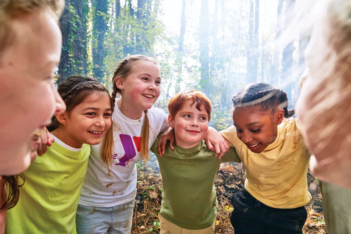 kids at camp in nature